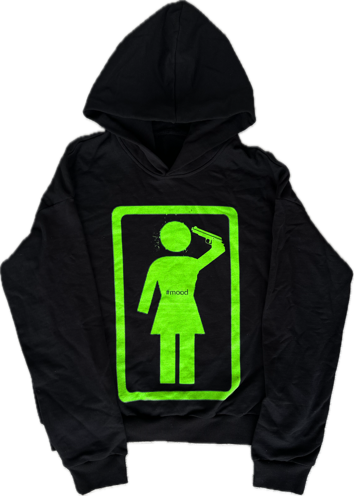 #MOOD HOODIE BLACK + NEON