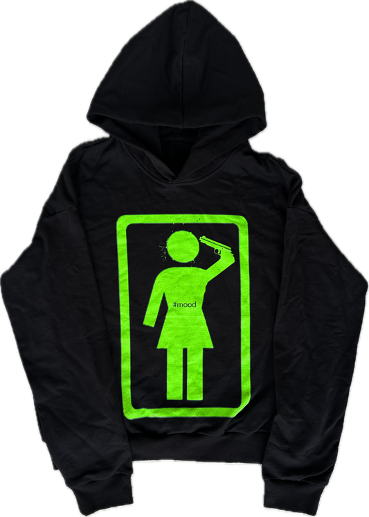 #MOOD HOODIE BLACK + NEON
